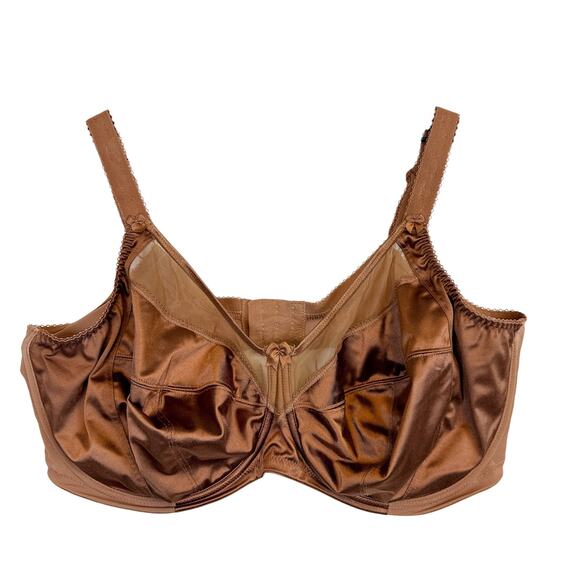 Goddess Other - Goddess Keira Banded Underwire Unlined Bra Brown Satin - 42I
